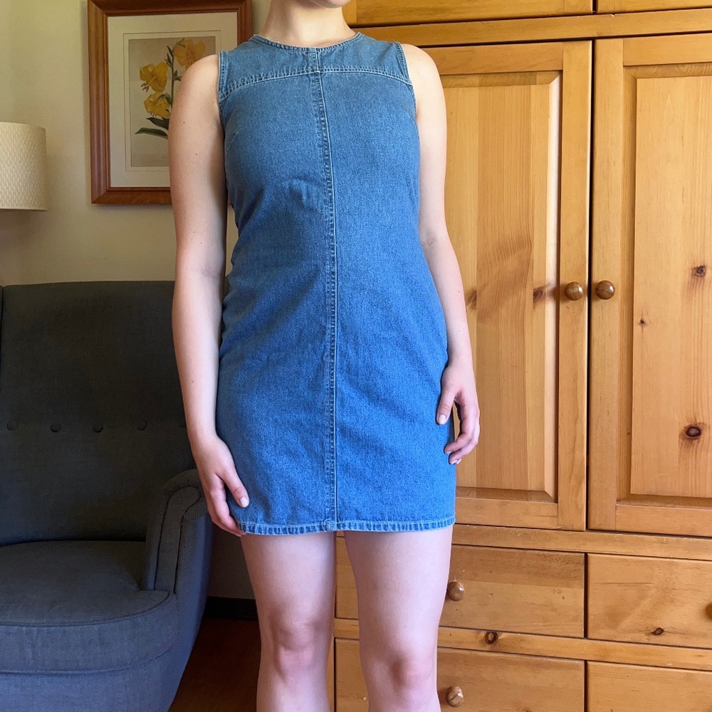 VINTAGE Denim Dress 90s